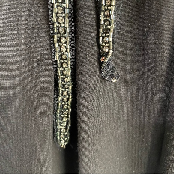 Lafayette 148 Beaded Embellished Waist Long Sleeve Dress Black Sz 4 - Picture 9 of 10